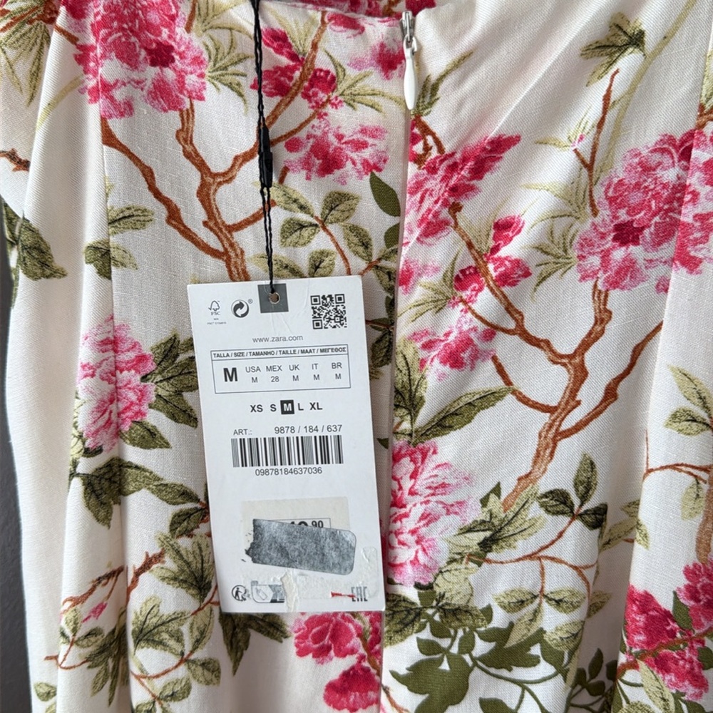 Zara Floral Dress NWT's sz M - Picture 9 of 10